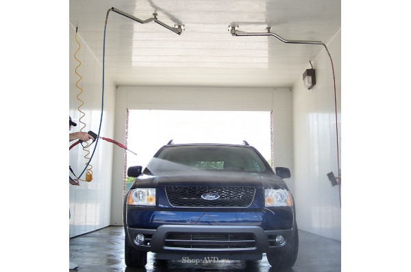 Потолочная поворотная консоль изогнутая (труба) для автомоек, 1.55 м, нерж. сталь