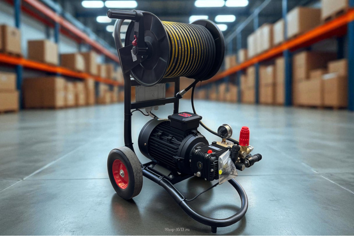 АВД Тритон Т 15/200 TS 5.5 Т (на тележке + электрика с тепловым реле + Выключатель потока + фильтр)