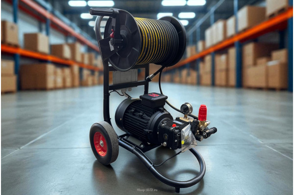 АВД Тритон Т 15/200 TS 5.5 Т (на тележке + электрика с тепловым реле + Выключатель потока + фильтр)