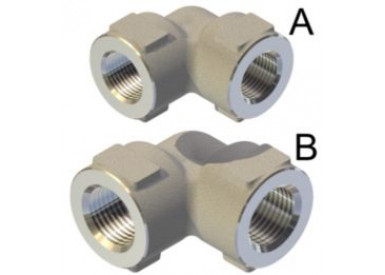 Переходник угловой 3/8 Bsp (г) 3/8 Bsp (г) нерж. 600 бар