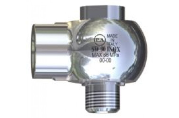 Поворотное устройство 90 гр. угловое (нерж); 1/2ш-1/2г 600 бар.