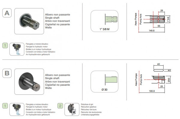 Насос мембранный Comet® серия ВP130 D (124 л/мин; 20 бар); вал ВОМ 13/8