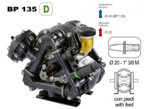 Насос мембранный Comet® серия ВP135 D (124 л/мин; 20 бар); вал d20 гладкий/шпонка - ВОМ 13/8