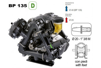 Насос мембранный Comet® серия ВP135 D (124 л/мин; 20 бар); вал d20 гладкий/шпонка - ВОМ 13/8