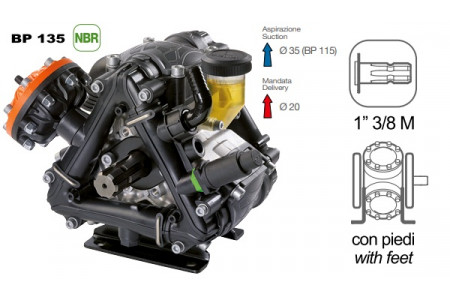 Насос Насос мембранный Comet® серия ВP115 (110 л/мин; 20 бар); вал ВОМ 13/8