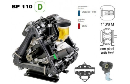 Насос мембранный Comet® серия ВP110 D (110 л/мин; 20 бар); гидрокомпенсатор; фланец под гидромотор