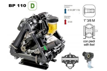 Насос Насос мембранный Comet® серия ВP110 D (110 л/мин; 20 бар); гидрокомпенсатор; фланец под гидромотор