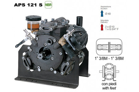 Насос Насос мембранный Comet® серия APS 121 S (усиленное крепление) (115 л/мин; 50 бар); вал ВОМ 13/8