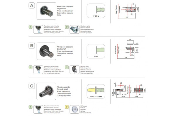 Насос мембранный Comet® серия ВP105 (104 л/мин; 20 бар); вал d20 гладкий/шпонка - ВОМ 13/8