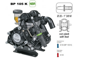 Насос мембранный Comet® серия ВP105 (104 л/мин; 20 бар); вал d20 гладкий/шпонка - ВОМ 13/8