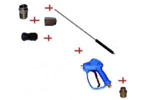 Аксессуар для мойки Распылительный пистолет в сборе с форсункой курок RL51 М22х1,5ш  1500мм (нерж).
