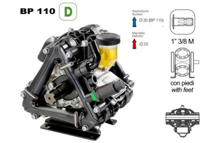 Насос мембранный Comet® серия ВP110 D (110 л/мин; 20 бар); гидрокомпенсатор; вал ВОМ 13/8