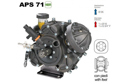 Насос мембранный Comet® серия APS 71 (67,2 л/мин; 50 бар); элемент соединительный под 6 болтов