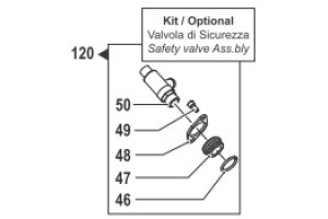 Предохранительный клапан 20 бар 300 л/мин всборе (KIT120) насоса BP300