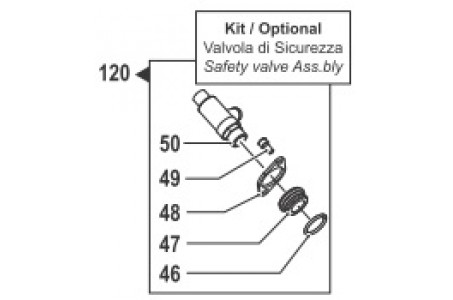 Предохранительный клапан 20 бар 300 л/мин всборе (KIT120) насоса BP300