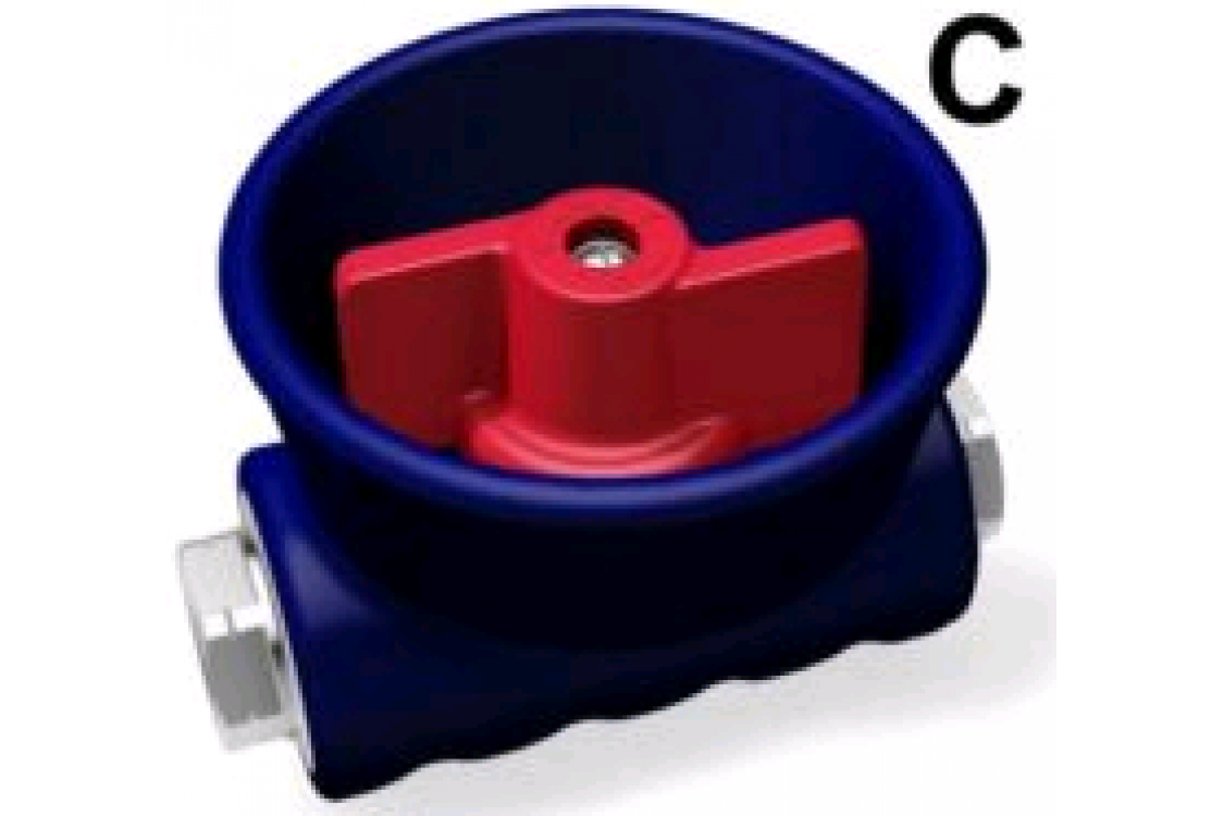 Кран для пены, BPS вход 1/2 г. выход 1/2 г. (красный)