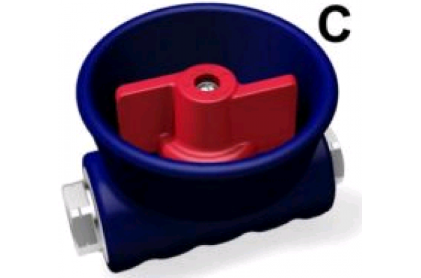 Кран для пены, BPS вход 1/2 г. выход 1/2 г. (красный)