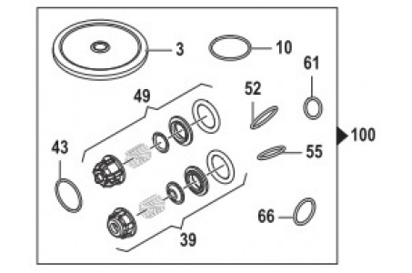 Ремкомплект насоса серии BP 110 (KIT100)/115/135 (KIT120) мембрана NBR