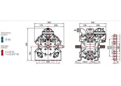 Насос мембранный Comet® серия APS 145 (142 л/мин; 50 бар); вал ВОМ 13/8