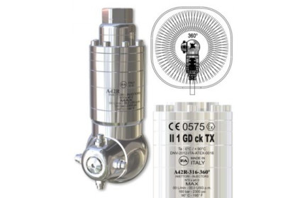 Насадка для мойки емкостей A42R-316 с гидроприводом; 35-45-л/мин; 160 бар;.(нерж). вход 1/2г.