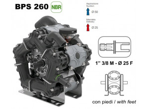 Насос мембранный Comet® серия ВPS260 (249 л/мин; 20 бар); ВОМ 13/8 - вал d25 внутрен./шпонка