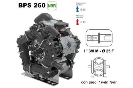 Насос Насос мембранный Comet® серия ВPS260 (249 л/мин; 20 бар); ВОМ 13/8 - вал d25 внутрен./шпонка