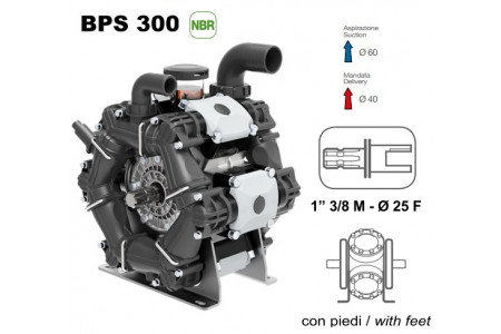 Насос Насос мембранный Comet® серия ВPS300 (295 л/мин; 20 бар); ВОМ 13/8 - вал d25 внутрен./шпонка