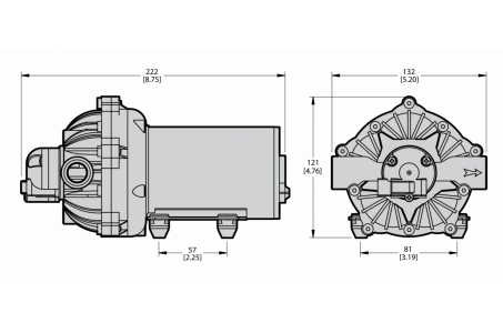 Насос мембранно-поршневой Comet® серия EVERFLO EF 3000 (11,4 л/мин; 4,8 бар) 12V