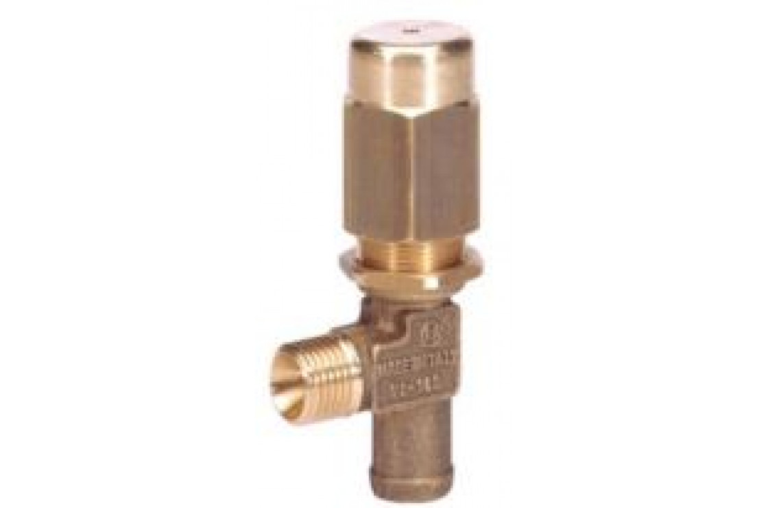 Клапан предохранительный VS160 вход 1/4 ш. выход 1/8 г.+ штуцер для шланга 13 мм 14 л/мин 160 бар