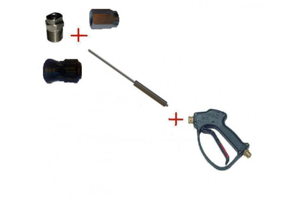 Распылительный пистолет в сборе с форсункой курок RL 26 М22х1,5ш  500 мм. нерж.(Прямое)