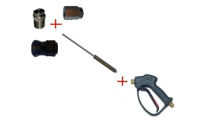 Распылительный пистолет в сборе с форсункой курок RL 26 М22х1,5ш  500 мм. нерж.(Прямое)