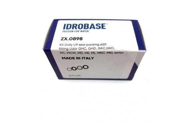 9 KIT для UDOR Комплект водяных уплотнений серия MC-MCW-MD-ME-ML-MKC-MKL-GHC-GHD-GKC-GKD, Ø20 мм, ZX.0898, Италия IDROBASE