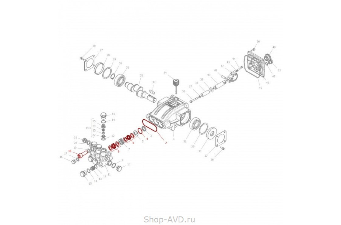 Hawk Комплект уплотнений на 3 поршня 16 мм (серия NHD)
