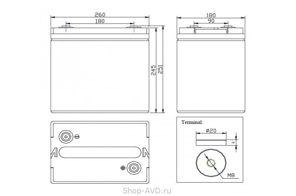 Zenith ZL060110 Необслуживаемый аккумулятор