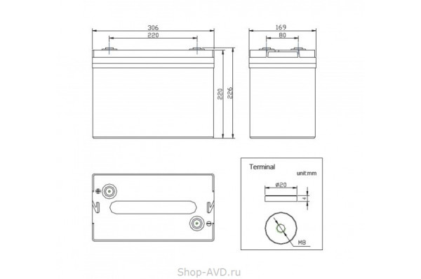 Zenith ZL060100 Необслуживаемый аккумулятор