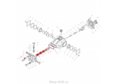 Hawk Полный комплект уплотнений на 1 поршень 16 мм (серия NHD)