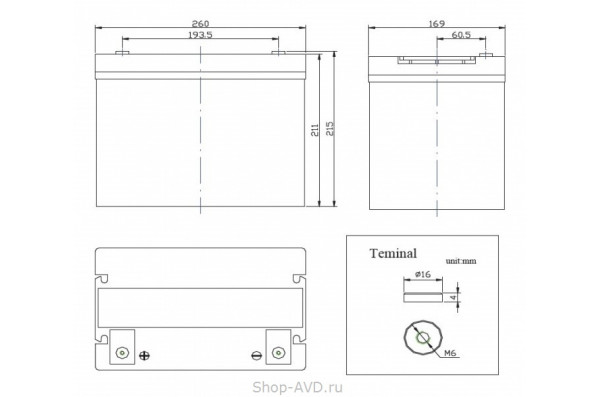 Zenith ZL120175 Необслуживаемый аккумулятор