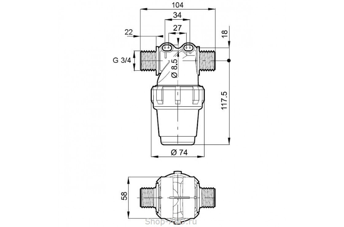 ARAG Линейный фильтр воды 150 микрон