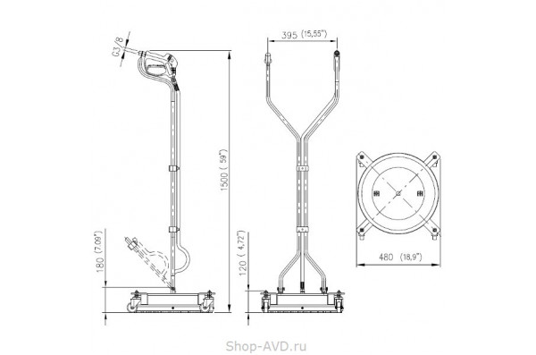 PA LPR8 Насадка для мытья полов 450 мм