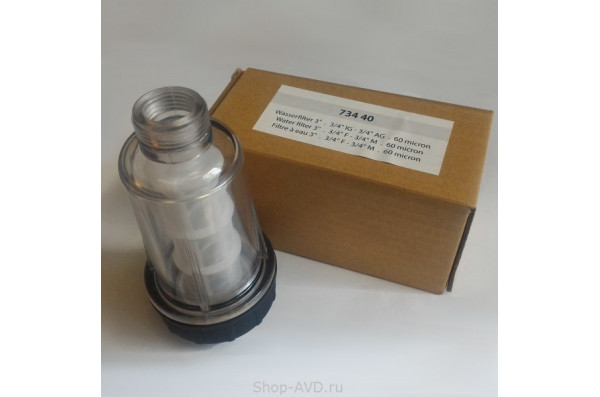 Фильтр тонкой очистки для АВД, 60 micron, 10bar, 50 l/min, 3/4внут-3/4внеш. 150 шт. в упаковке