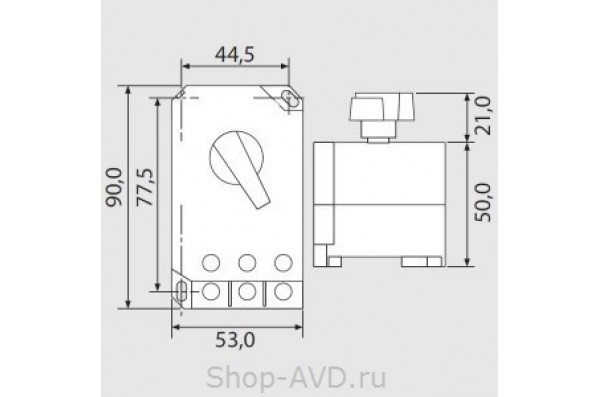 Выключатель для моторов OKN, 16-22А