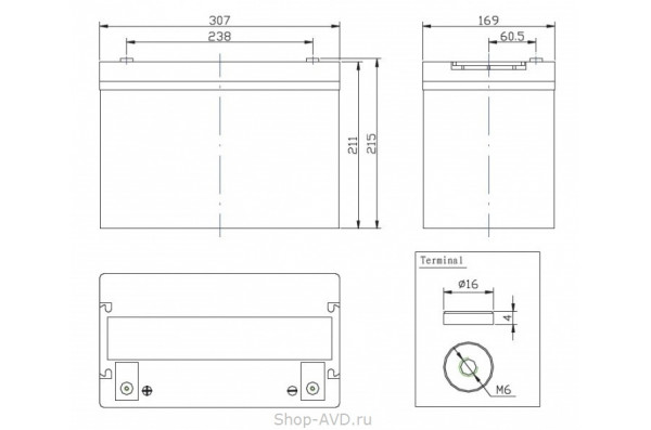 Zenith ZL120185 Необслуживаемый аккумулятор