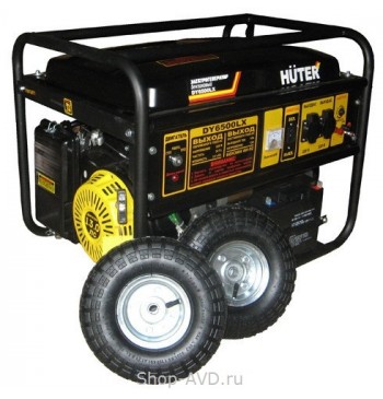 Huter DY6500LX Портативный бензиновый генератор на колесах