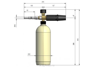 PA LS3 Пенная насадка под длинный байонет KW