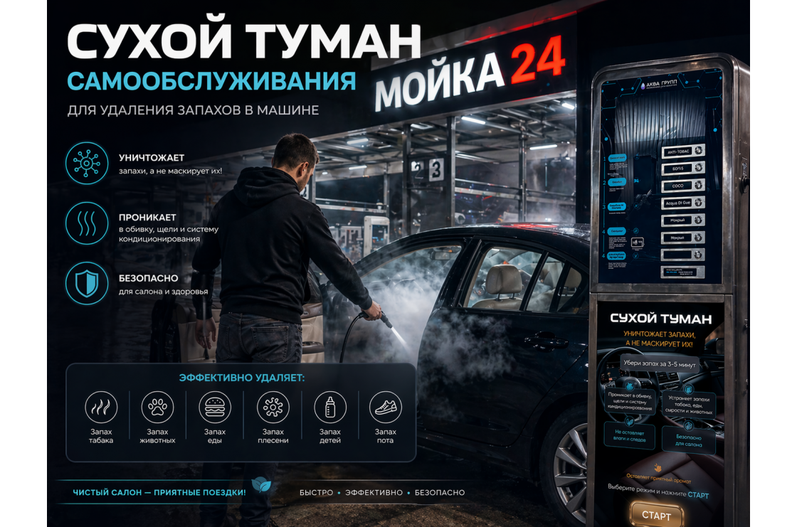Сухой туман самообслуживания для Автомойки