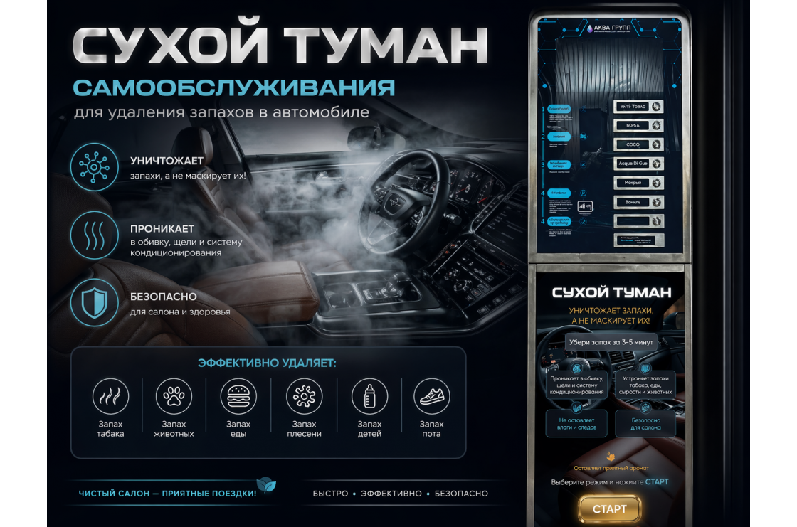 Сухой туман самообслуживания для Автомойки