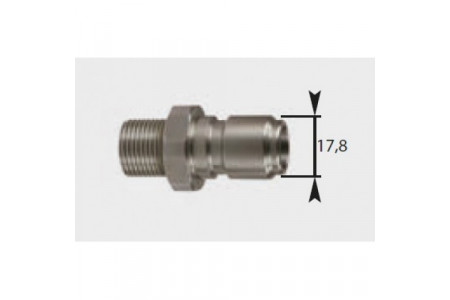 Ниппель ST-3100 DN12, 250bar, 150°C, 1/2внеш, нерж. сталь 
