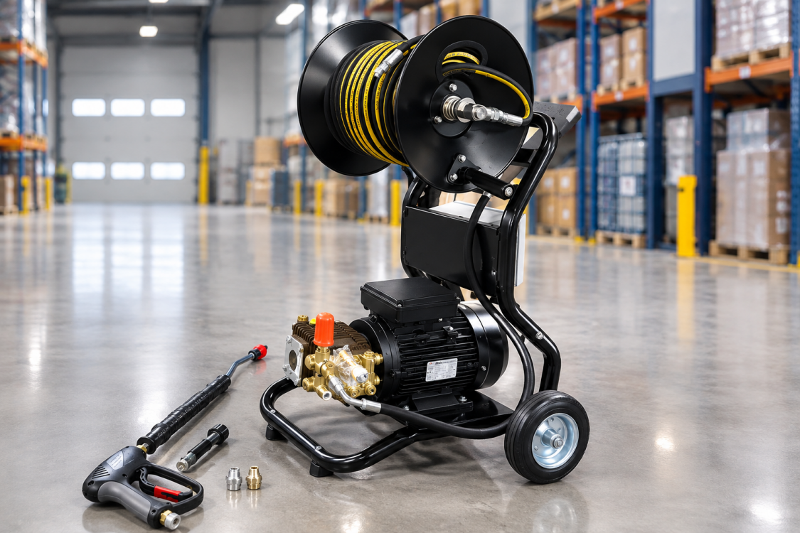 АВД Тритон Bertolini 13/120 BP Ti 3 Kw на тележке с катушкой и электрикой с теплозащитой