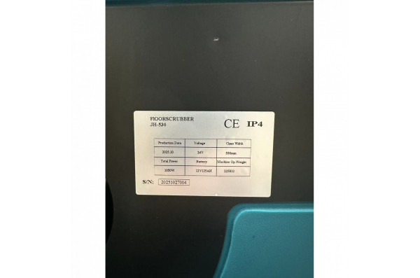 Аккумуляторная поломоечная машина TOR JH-530A (2100 м²/ч, 530 мм, баки 50/56 л, GEL 2×12 В/100 А·ч)