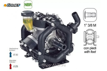 Насос мембранный Comet® серия BP75 1" (67 л/мин; 20 бар); вал ВОМ 1"3/8